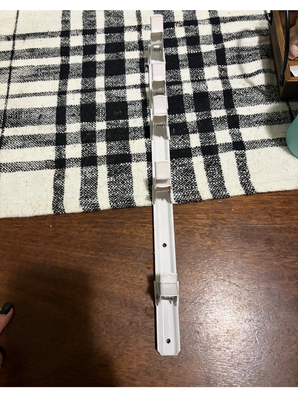White Boom holder with Adjustable Clips